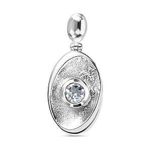 Mangoro Aquamarine Fancy 0.45 ctw Pendant in Rhodium Over Sterling Silver