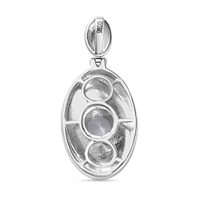Mangoro Aquamarine Fancy 0.45 ctw Pendant in Rhodium Over Sterling Silver