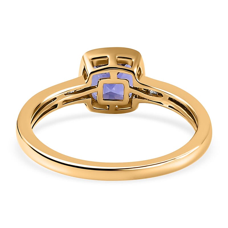 AAA Tanzanite and Diamond I2 1.19 ctw Solitaire Ring in 14K Yellow Gold (Size 8.0)