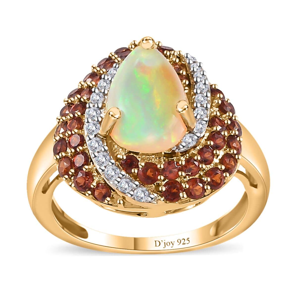 Premiun Ethiopian Welo Opal and Multi Gemstone Ring in Vermeil Yellow Gold Over Sterling Silver (Size 6.0) 2.65 ctw image number 0