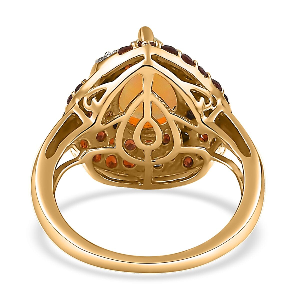 Premiun Ethiopian Welo Opal and Multi Gemstone Ring in Vermeil Yellow Gold Over Sterling Silver (Size 6.0) 2.65 ctw