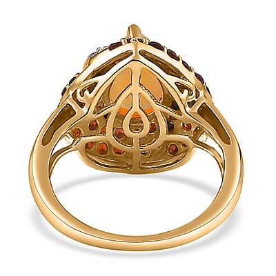 Premiun Ethiopian Welo Opal and Multi Gemstone Ring in Vermeil Yellow Gold Over Sterling Silver (Size 6.0) 2.65 ctw