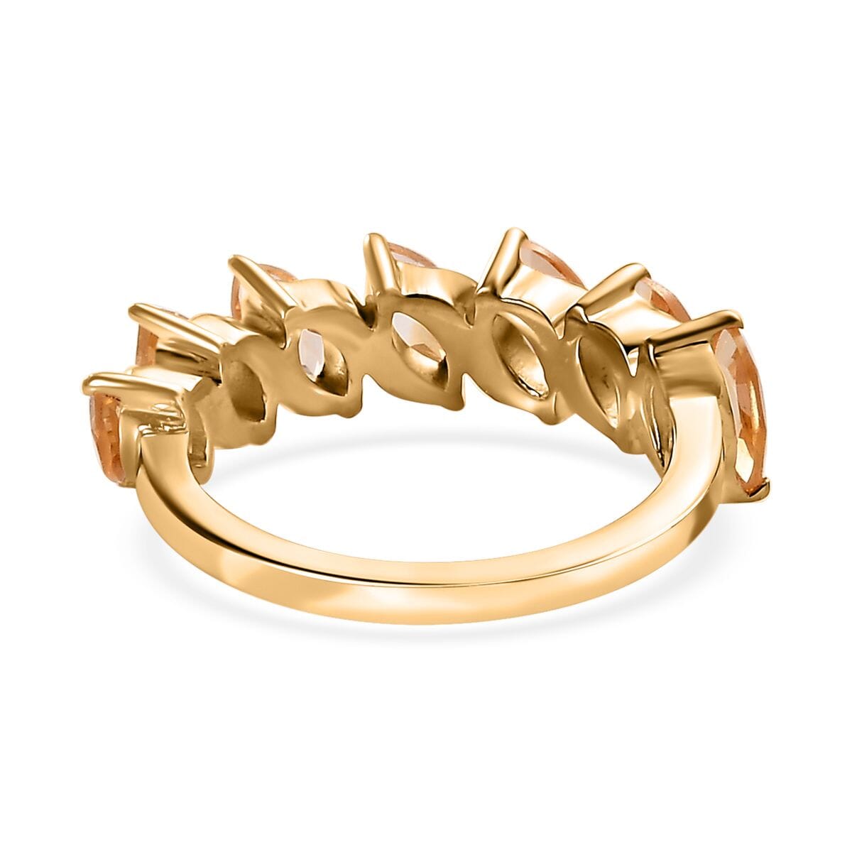 Brazilian Citrine 7 Stone Ring in Vermeil Yellow Gold Over Sterling Silver (Size 5.0) 2.00 ctw image number 4