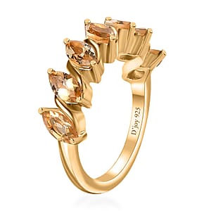 Brazilian Citrine 7 Stone Ring in Vermeil Yellow Gold Over Sterling Silver (Size 8.0) 2.00 ctw