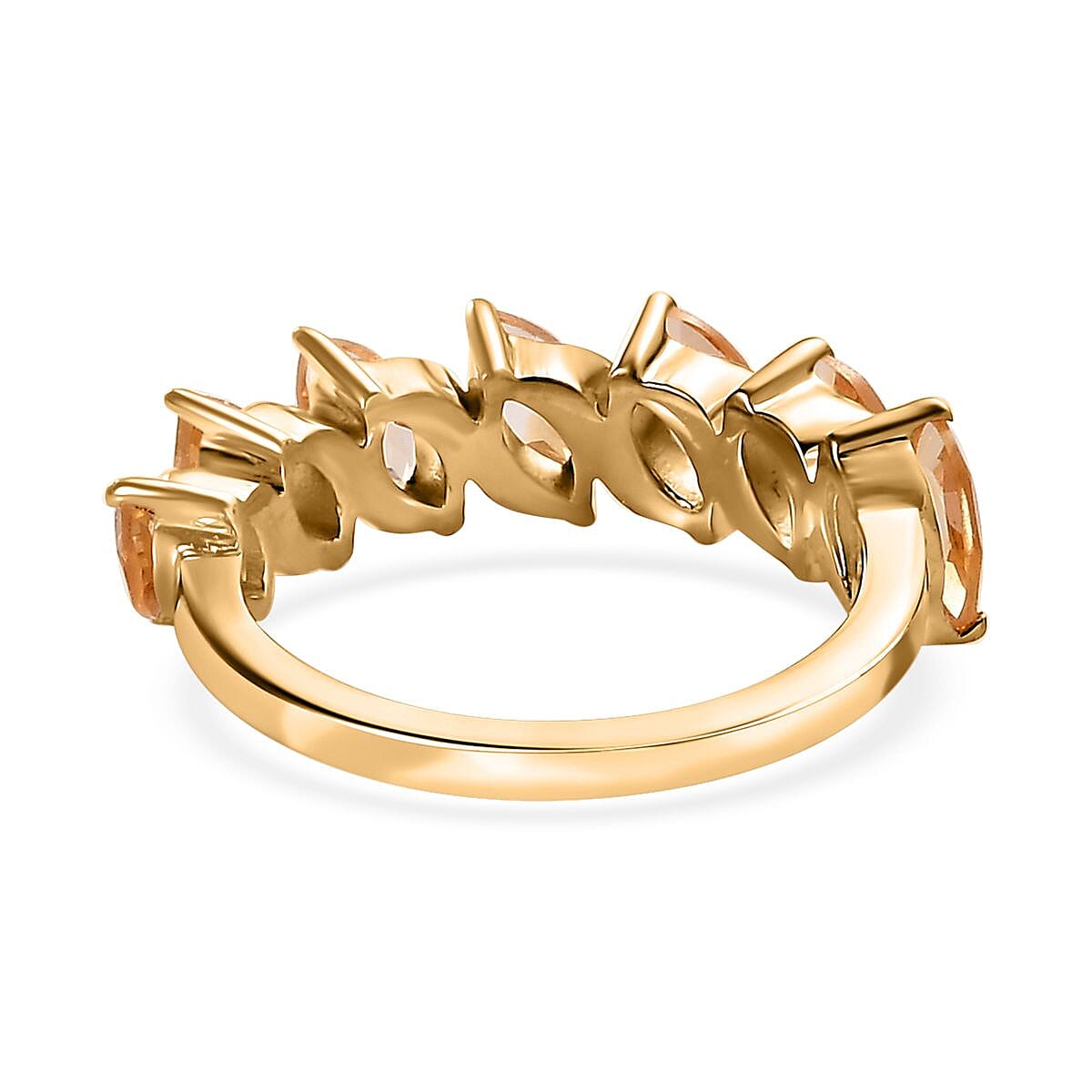 Brazilian Citrine 7 Stone Ring in Vermeil Yellow Gold Over Sterling Silver (Size 8.0) 2.00 ctw image number 4