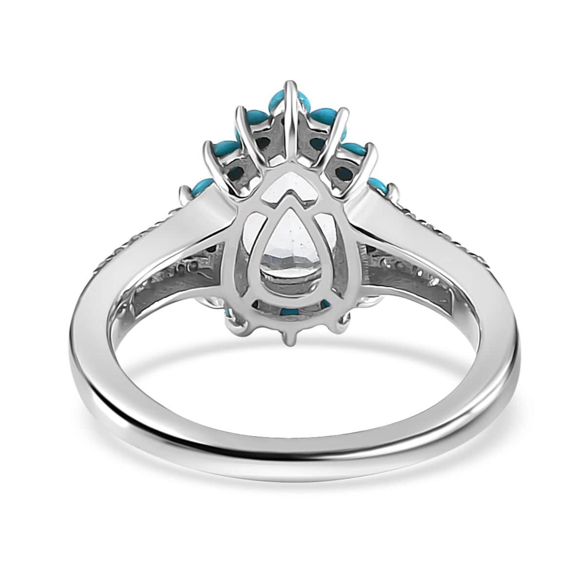 Premium Mangoro Aquamarine and Multi Gemstone Ring in Platinum Over Sterling Silver (Size 10.0) 1.80 ctw image number 4