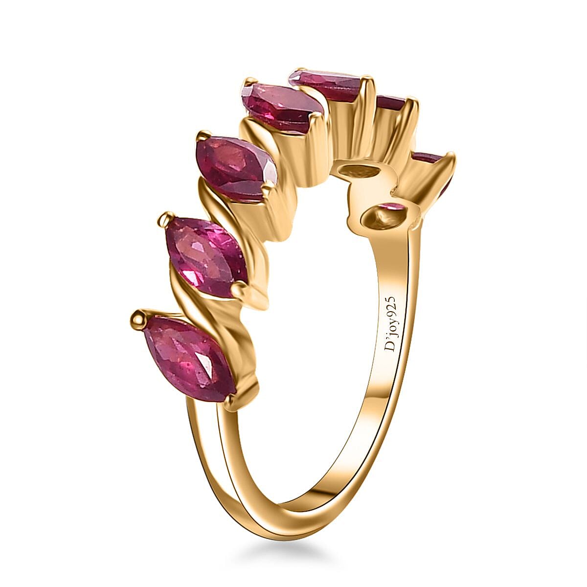 Orissa Rhodolite Garnet 7 Stone Ring in Vermeil Yellow Gold Over Sterling Silver (Size 7.0) 2.00 ctw image number 3