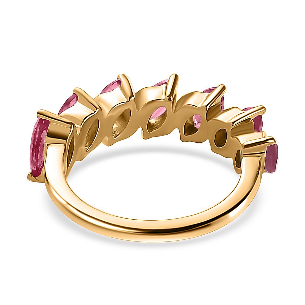 Orissa Rhodolite Garnet 7 Stone Ring in Vermeil Yellow Gold Over Sterling Silver (Size 7.0) 2.00 ctw image number 4