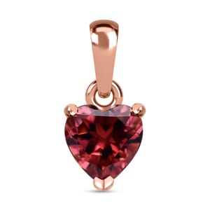 Luxoro 10K Rose Gold Premium Blush Tourmaline Heart Pendant 1.15 ctw
