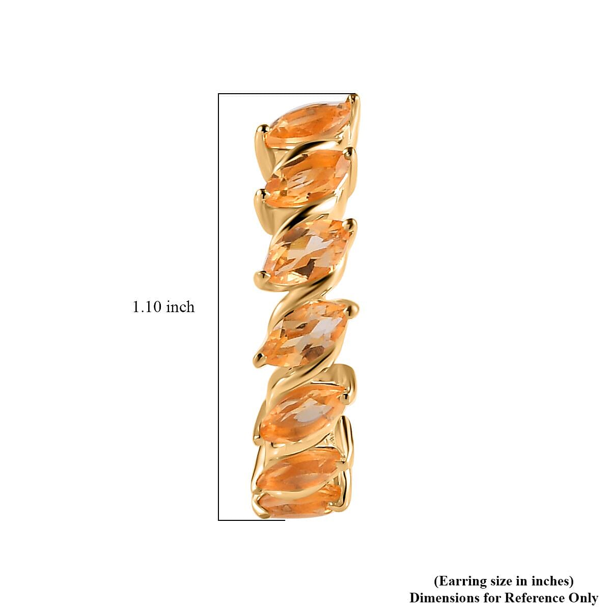 Brazilian Citrine Hoop Earrings in Vermeil Yellow Gold Over Sterling Silver 4.20 ctw image number 4