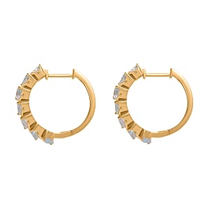 Sky Blue Topaz Hoop Earrings in Vermeil Yellow Gold Over Sterling Silver 4.20 ctw