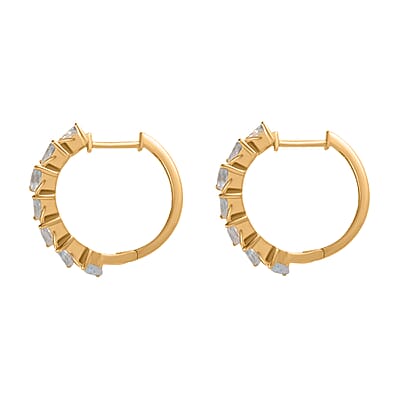 Sky Blue Topaz 4.20 ctw Hoop Earrings in Vermeil Yellow Gold Over Sterling Silver