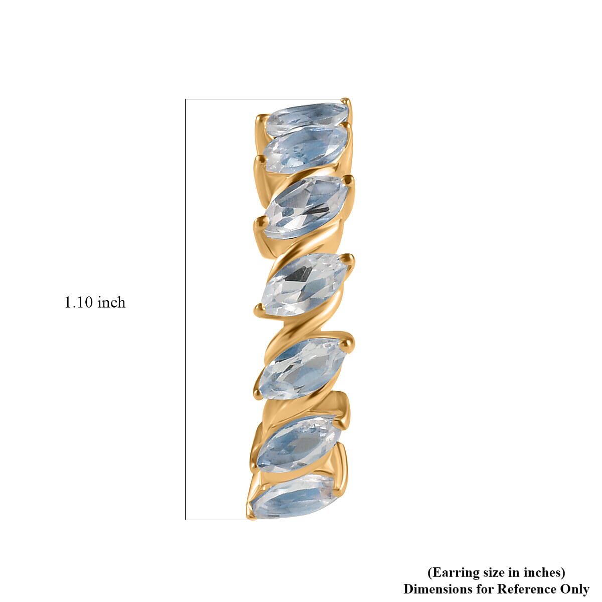 Sky Blue Topaz Hoop Earrings in Vermeil Yellow Gold Over Sterling Silver 4.20 ctw image number 4