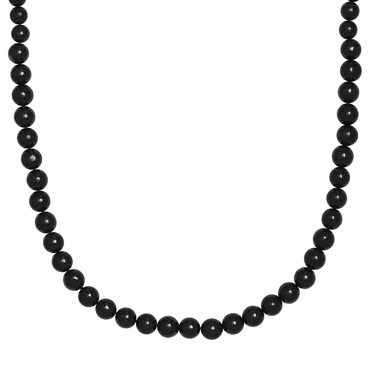 Shungite Beaded Necklace 30 Inches in Rhodium Over Sterling Silver 400.00 ctw image number 3