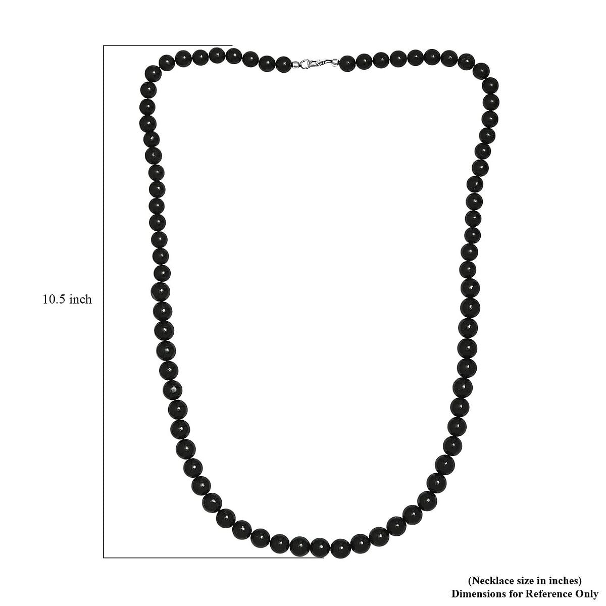Shungite Beaded Necklace 30 Inches in Rhodium Over Sterling Silver 400.00 ctw image number 5