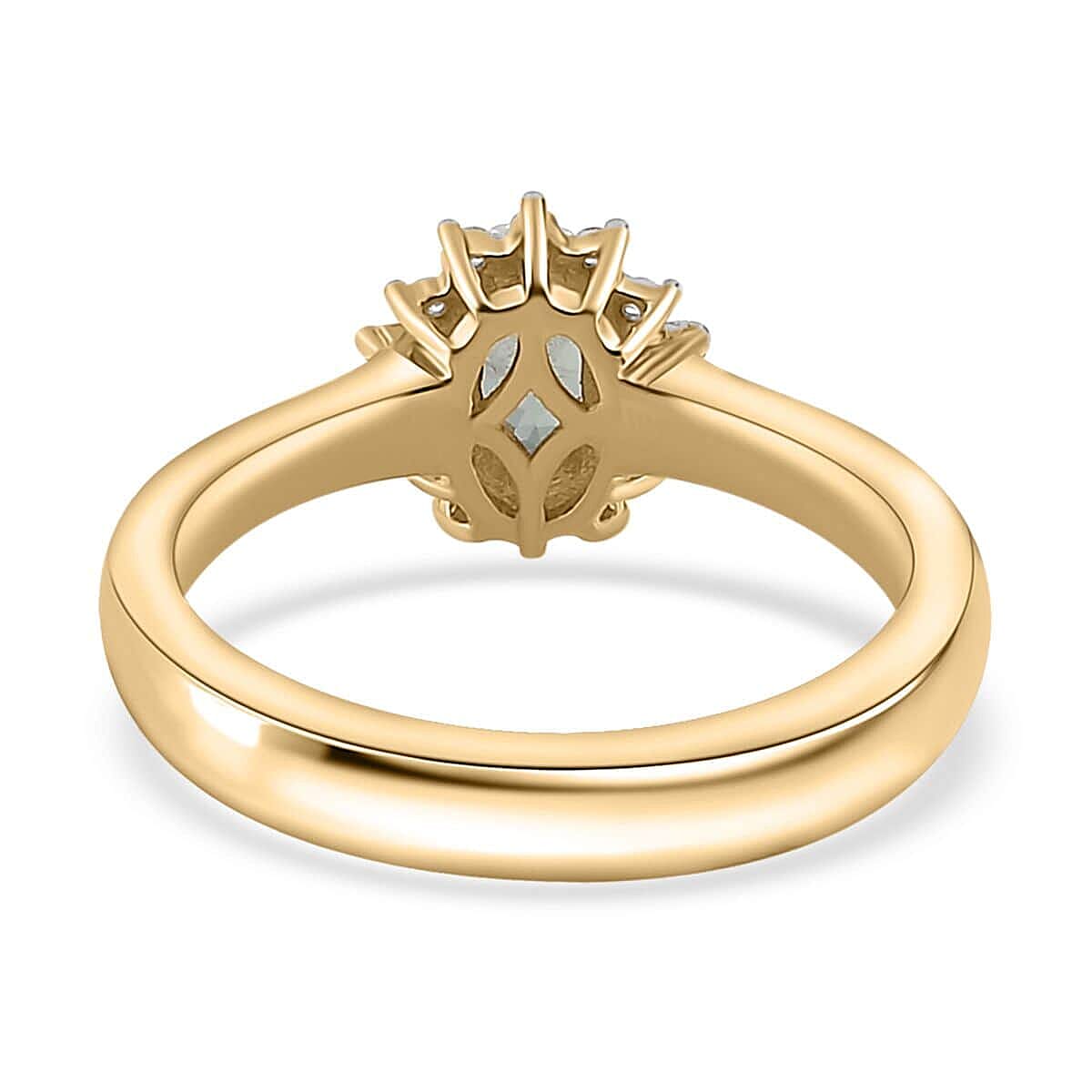 Luxoro 10K Yellow Gold AAA Narsipatnam Alexandrite and G-H I2 Diamond Ballerina Ring (Size 10.0) 0.65 ctw