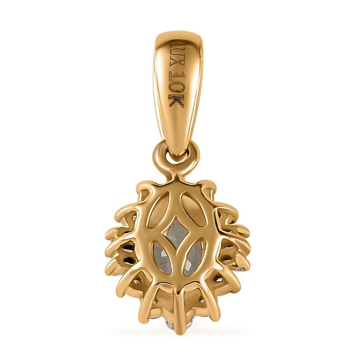 Luxoro 10K Yellow Gold AAA Narsipatnam Alexandrite and G-H I2 Diamond Ballerina Pendant 0.65 ctw