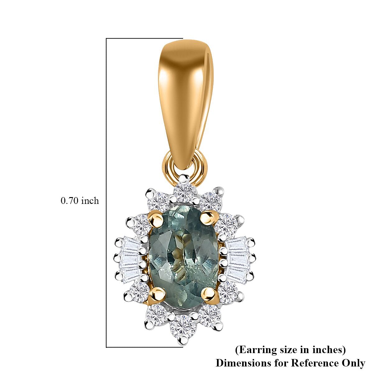 Luxoro 10K Yellow Gold AAA Narsipatnam Alexandrite and G-H I2 Diamond Ballerina Pendant 0.65 ctw
