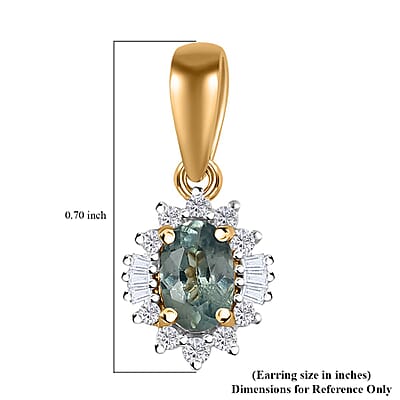 Luxoro 10K Yellow Gold AAA Narsipatnam Alexandrite and G-H I2 Diamond Ballerina Pendant 0.65 ctw