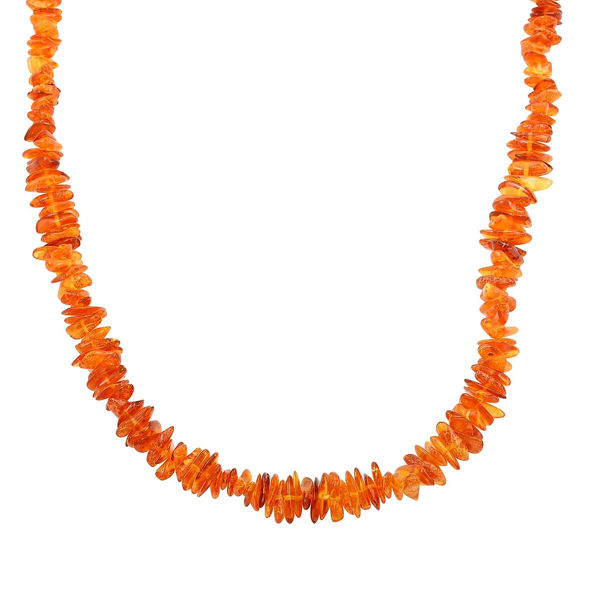 Light Baltic Amber Chips Necklace 24 Inches image number 2