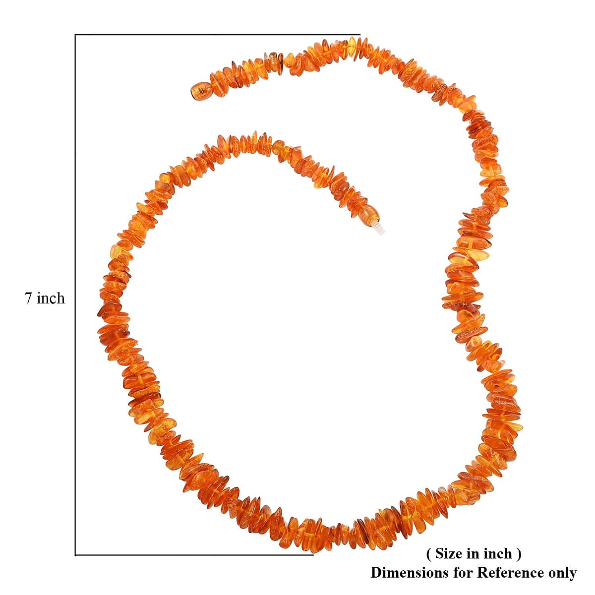 Light Baltic Amber Chips Necklace 24 Inches image number 4