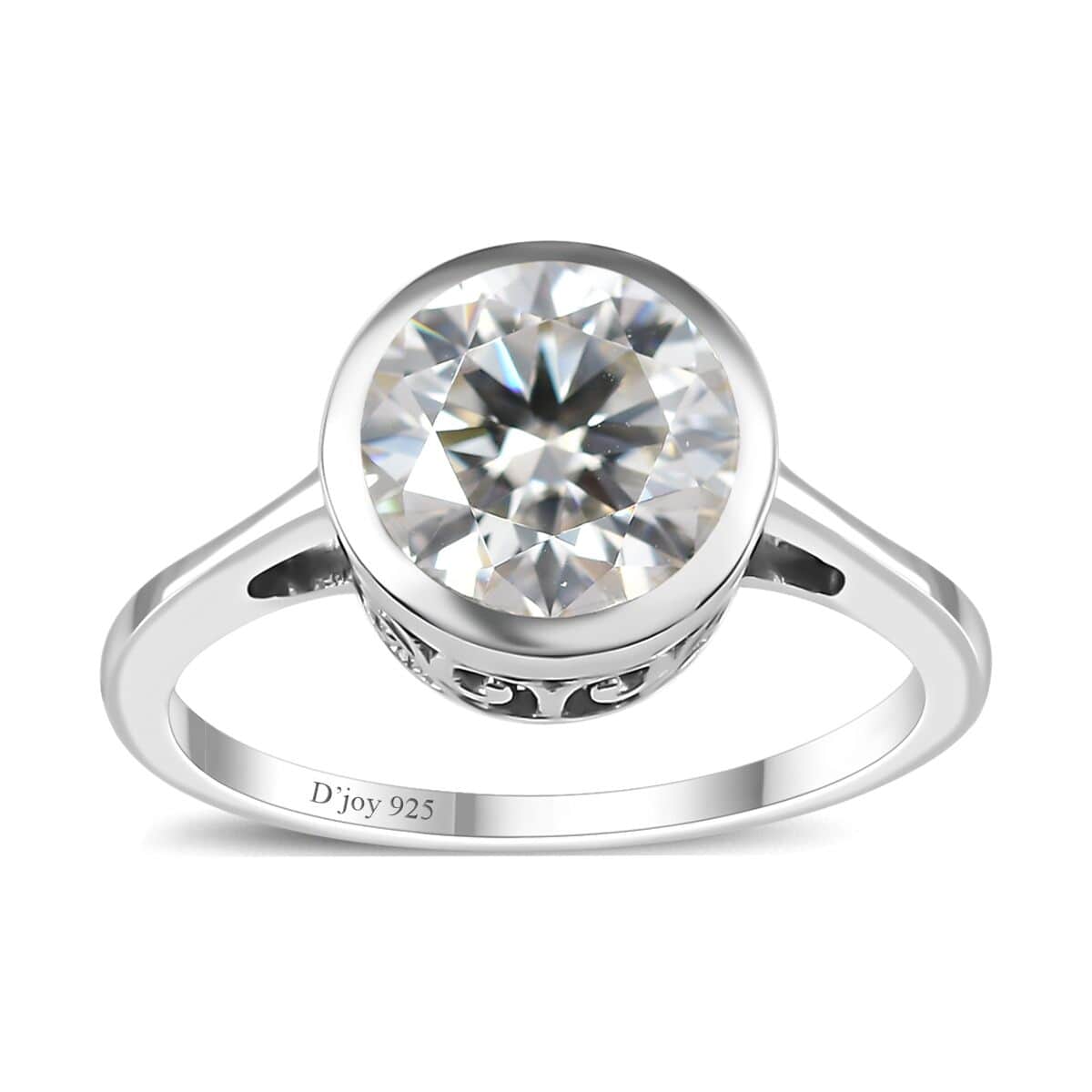 Moissanite Solitaire Ring in Platinum Over Sterling Silver (Size 10.0) 1.75 ctw image number 0