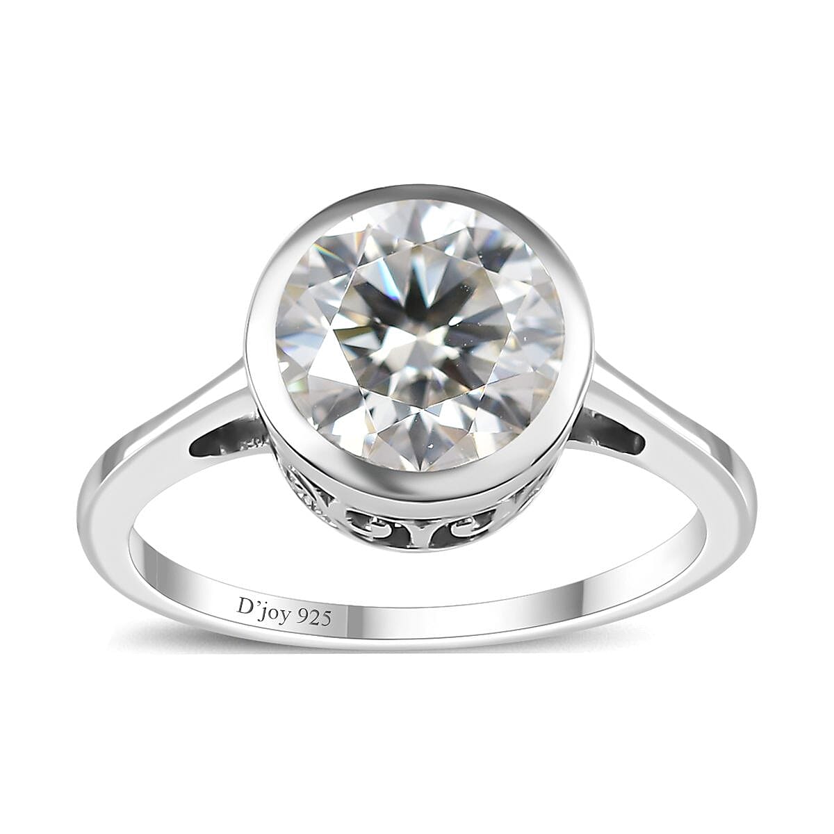 Moissanite Solitaire Ring in Platinum Over Sterling Silver (Size 7.0) 1.75 ctw image number 0