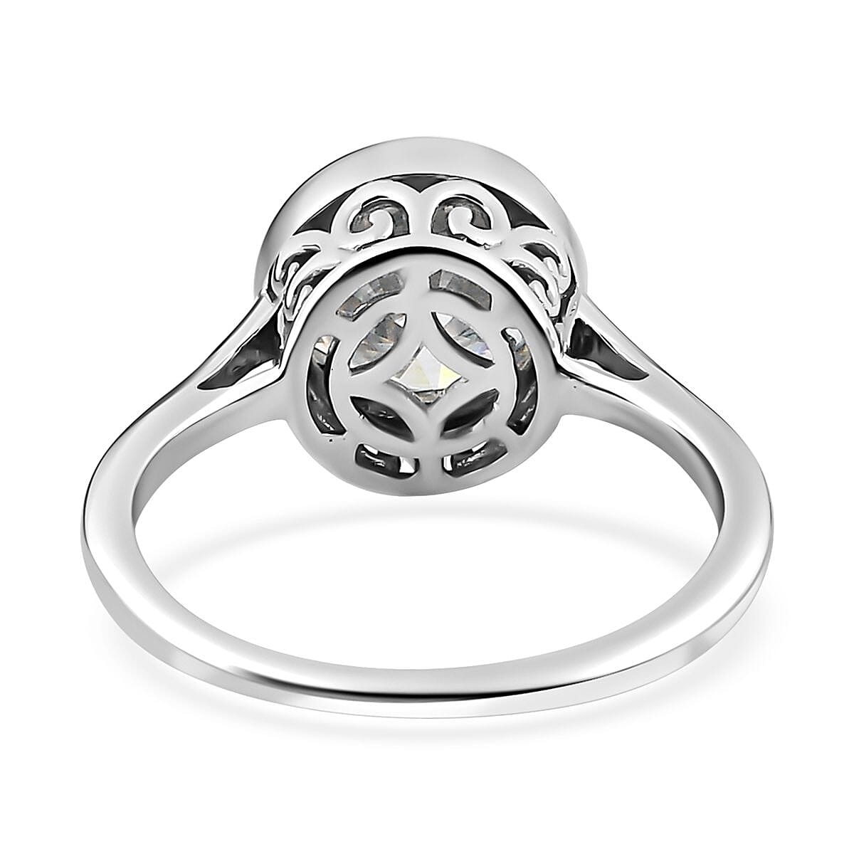 Moissanite Solitaire Ring in Platinum Over Sterling Silver (Size 7.0) 1.75 ctw image number 5
