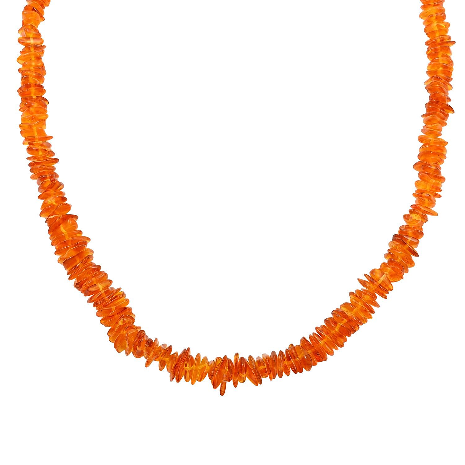 Baltic Amber Glow Chip Necklace 26 Inches