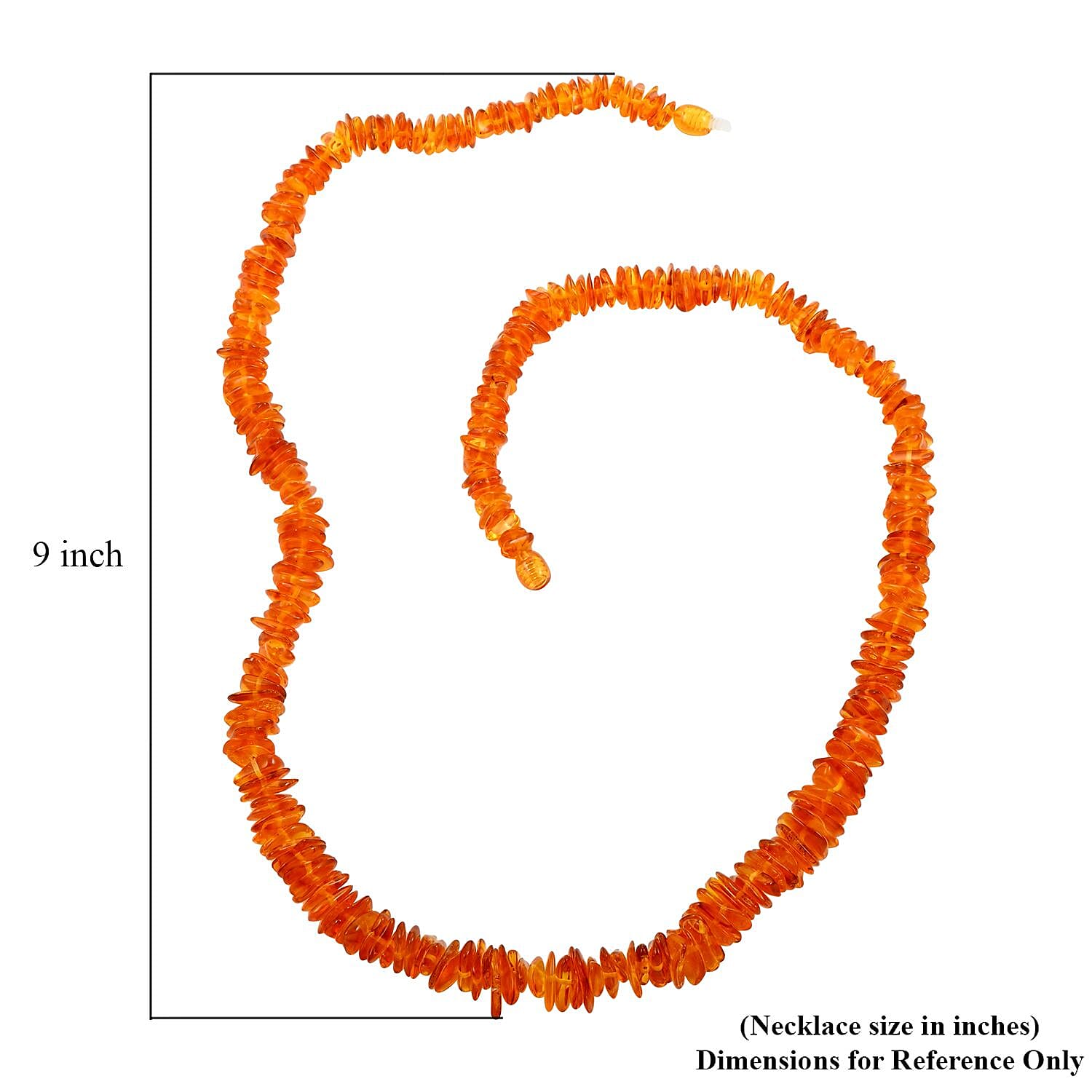 Baltic Amber Glow Chip Necklace 26 Inches