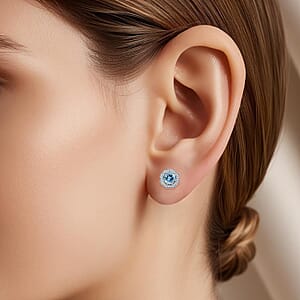 Certified Iliana AAA Santa Maria Aquamarine, Diamond Earrings in 18K White Gold 1.60 ctw