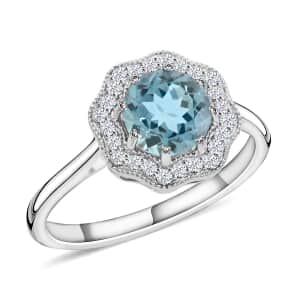 Certified & Appraised 18K White Gold AAA Santa Maria Aquamarine and G-H SI Diamond Ring (Size 10.0) 1.35 ctw