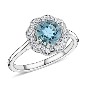 Certified & Appraised Iliana 18K White Gold AAA Santa Maria Aquamarine and G-H SI Diamond Ring (Size 11.0) 1.35 ctw