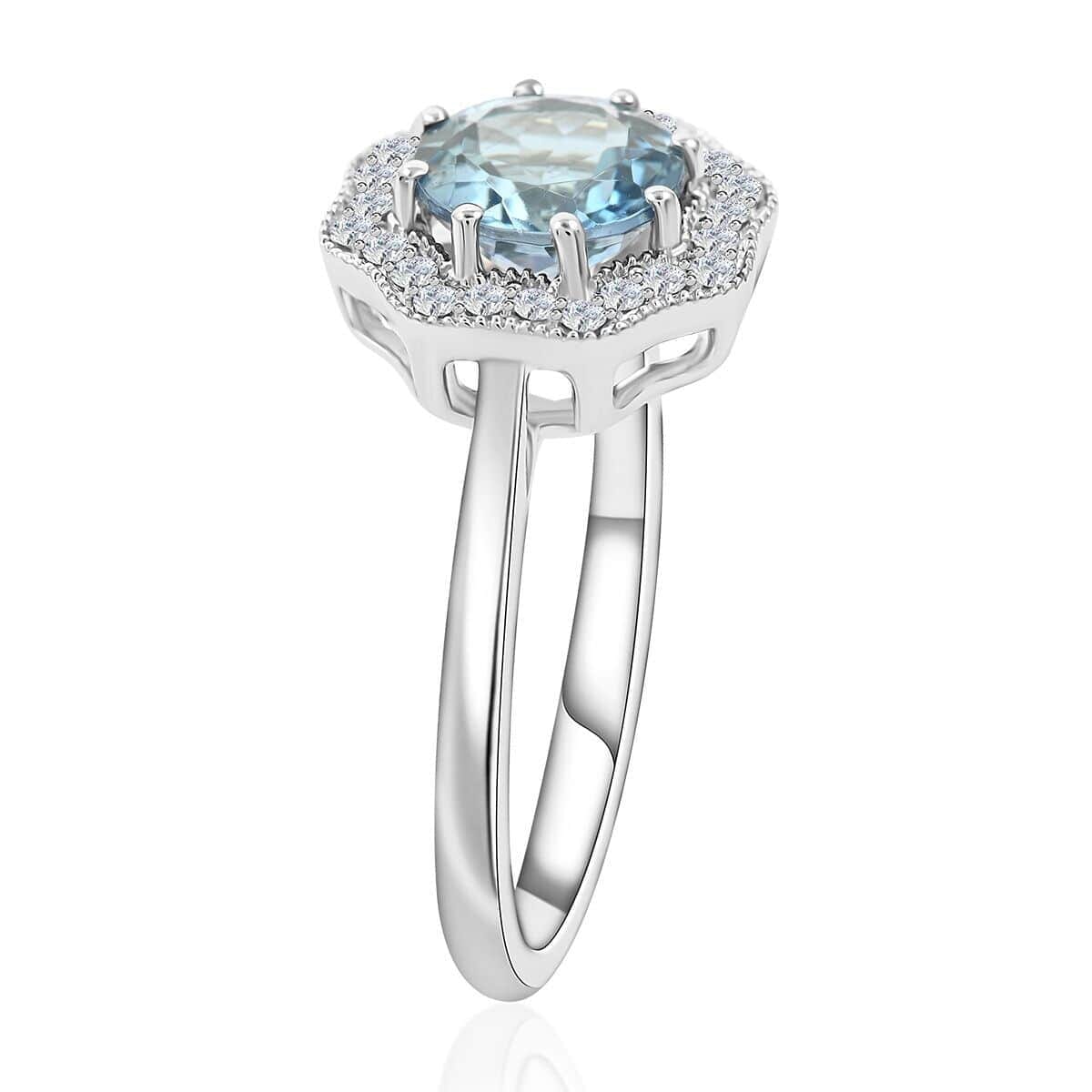 Certified & Appraised Iliana AAA Santa Maria Aquamarine and G-H SI Diamond 1.35 ctw Ring in 18K White Gold (Size 6.0) image number 3
