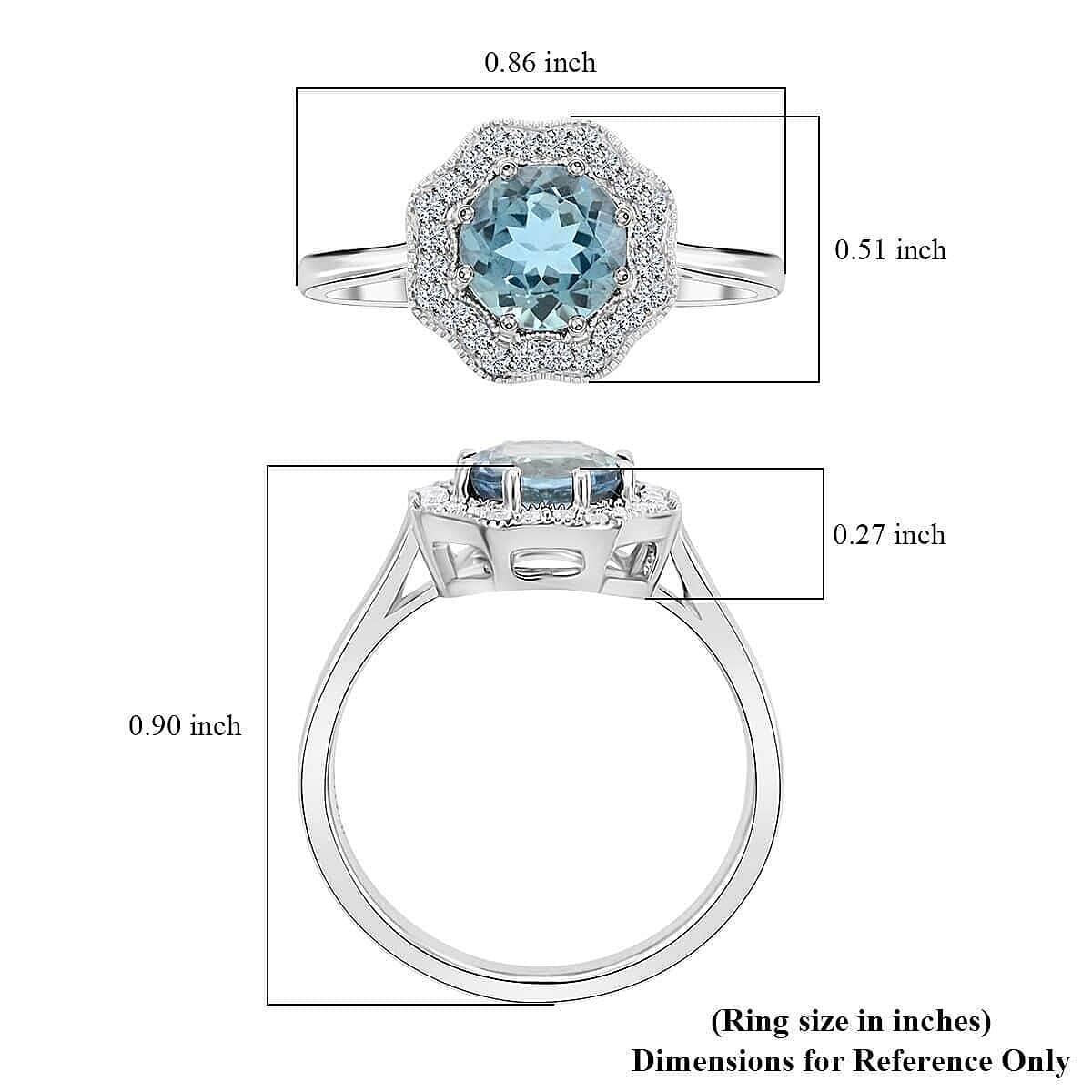 Certified & Appraised Iliana AAA Santa Maria Aquamarine and G-H SI Diamond 1.35 ctw Ring in 18K White Gold (Size 7.5) image number 4