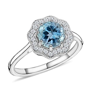 Certified & Appraised Iliana AAA Santa Maria Aquamarine and G-H SI Diamond 1.35 ctw Ring in 18K White Gold (Size 8.0)
