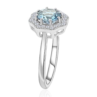 Certified & Appraised Iliana AAA Santa Maria Aquamarine and G-H SI Diamond 1.35 ctw Ring in 18K White Gold (Size 8.0)