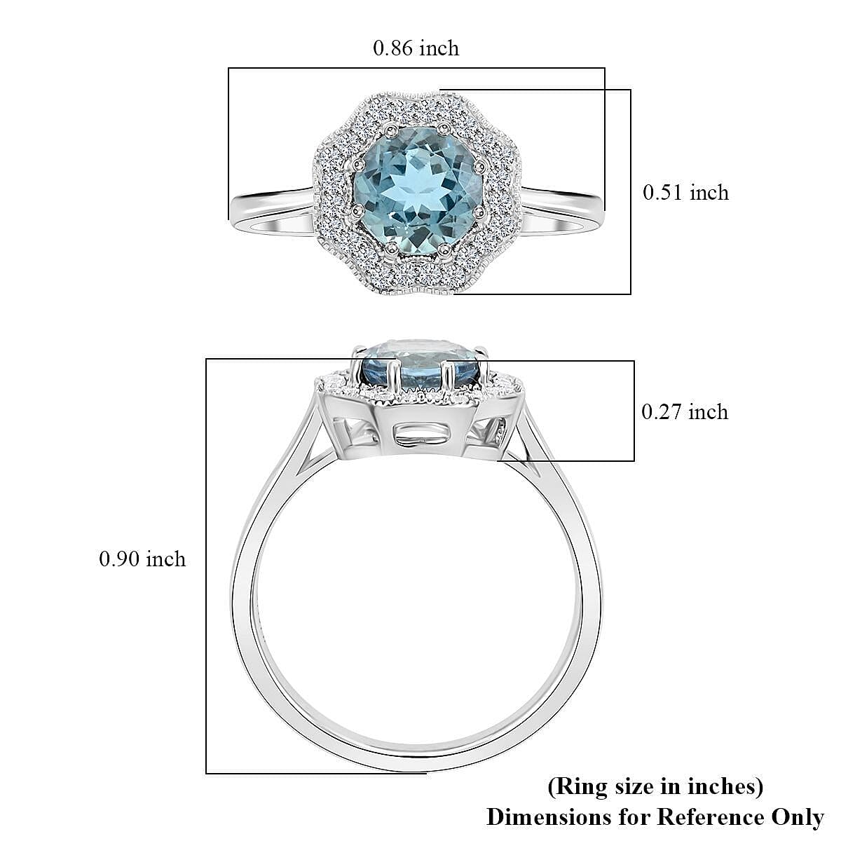 Certified & Appraised Iliana AAA Santa Maria Aquamarine and G-H SI Diamond 1.35 ctw Ring in 18K White Gold (Size 8.0) image number 4