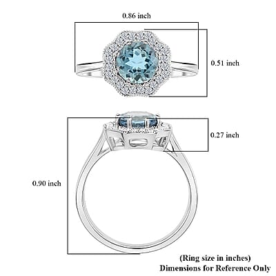 Certified & Appraised Iliana AAA Santa Maria Aquamarine and G-H SI Diamond 1.35 ctw Ring in 18K White Gold (Size 8.0)