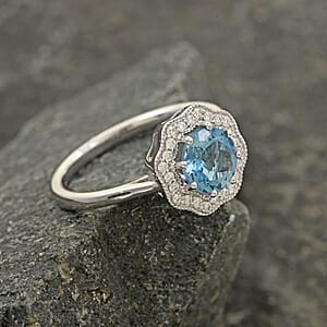 Certified & Appraised Iliana AAA Santa Maria Aquamarine and G-H SI Diamond 1.35 ctw Ring in 18K White Gold (Size 9.0)