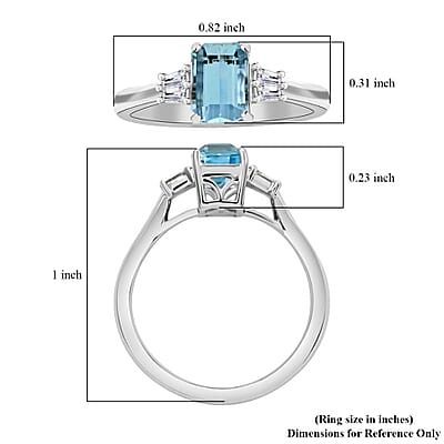 Certified and Appraised Iliana AAA Santa Maria Aquamarine and G-H SI Diamond 1.00 ctw Ring in 18K White Gold (Size 7.0)