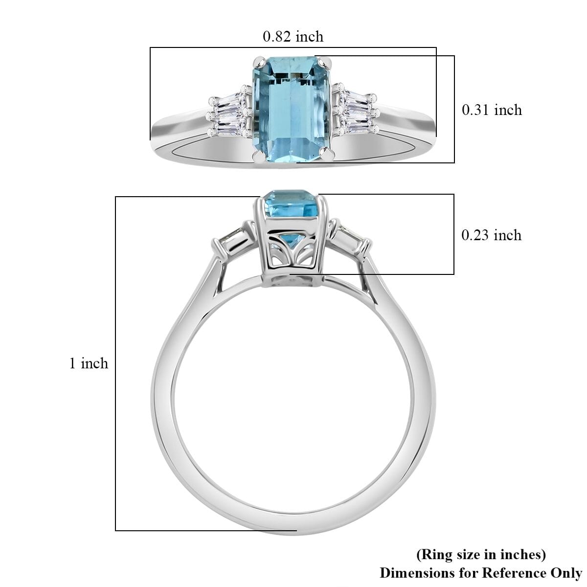 Certified and Appraised Iliana AAA Santa Maria Aquamarine and G-H SI Diamond 1.00 ctw Ring in 18K White Gold (Size 9.0) image number 4