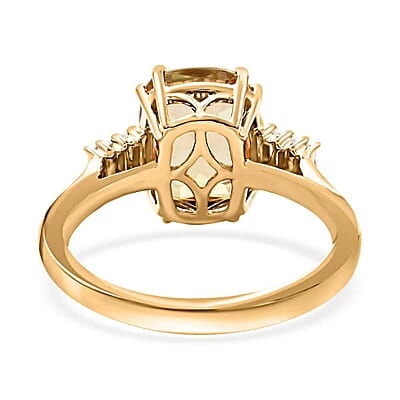 Certified & Appraised Luxoro 14K Yellow Gold AAA Turkizite and G-H I2 Diamond Ring (Size 10.0) 3.50 ctw