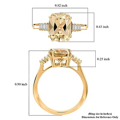 Certified & Appraised Luxoro 14K Yellow Gold AAA Turkizite and G-H I2 Diamond Ring (Size 10.0) 3.50 ctw