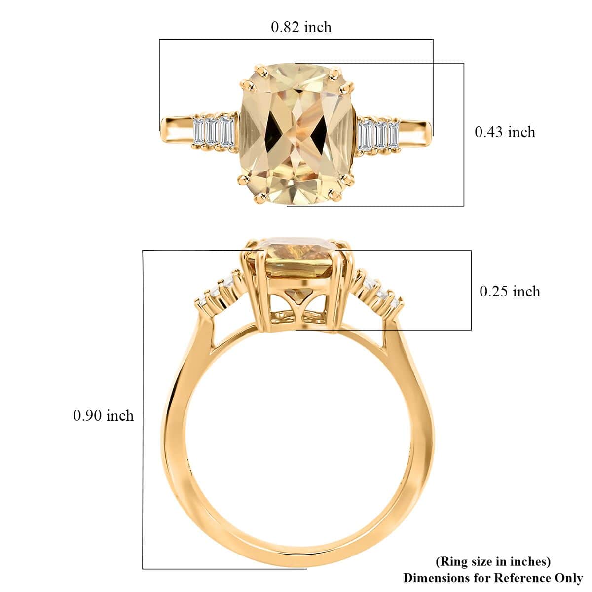 Certified & Appraised Luxoro 14K Yellow Gold AAA Turkizite and G-H I2 Diamond Ring (Size 8.0) 3.50 ctw image number 5