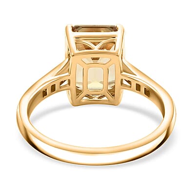 Certified & Appraised Luxoro AAA Turkizite and I2 Diamond 4.10 ctw Ring in 14K Yellow Gold (Size 10.0)