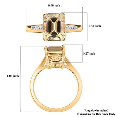 Certified & Appraised Luxoro AAA Turkizite and I2 Diamond 4.10 ctw Ring in 14K Yellow Gold (Size 10.0)