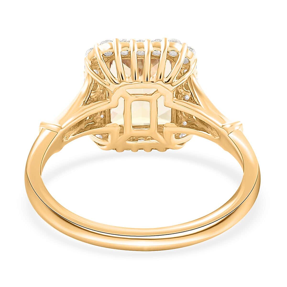 Certified & Appraised Luxoro 14K Yellow Gold AAA Radiant Cut Turkizite and G-H I2 Diamond Ring (Size 10.0) 2.85 ctw
