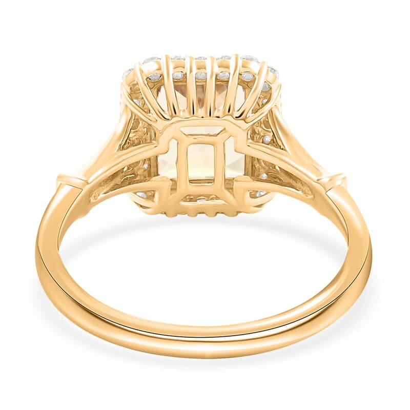 Certified & Appraised Luxoro 14K Yellow Gold AAA Radiant Cut Turkizite and G-H I2 Diamond Ring (Size 10.0) 2.85 ctw
