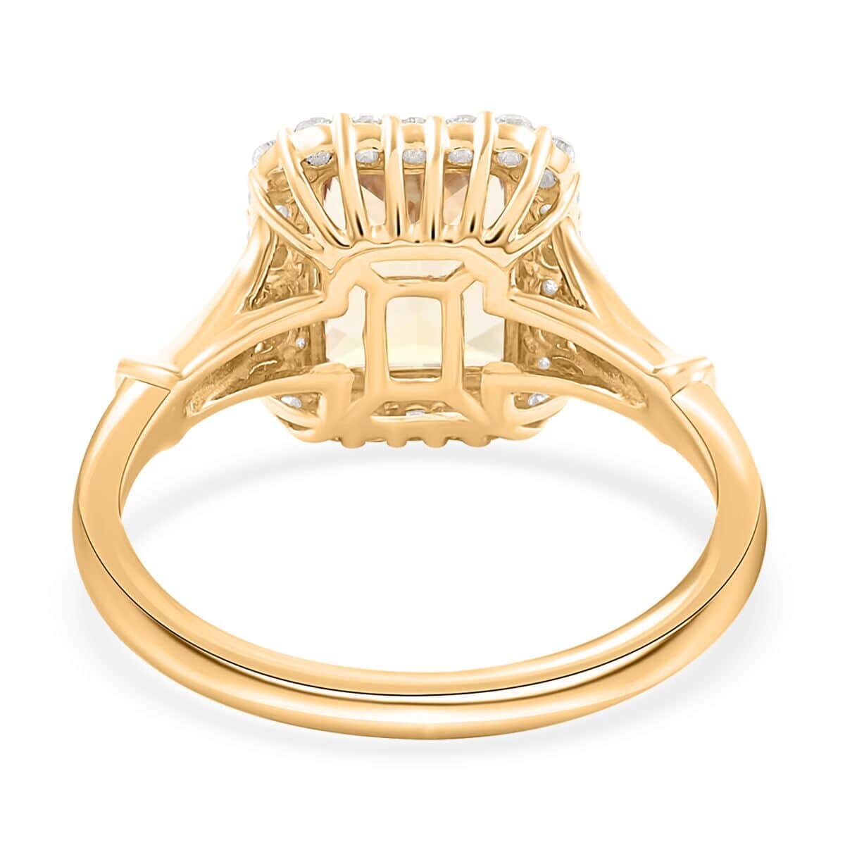 Certified & Appraised Luxoro 14K Yellow Gold AAA Radiant Cut Turkizite and G-H I2 Diamond Ring (Size 5.0) 2.85 ctw image number 4